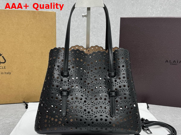 Alaia Mina 25 Bag in Vienne Wave Calfskin Black Replica