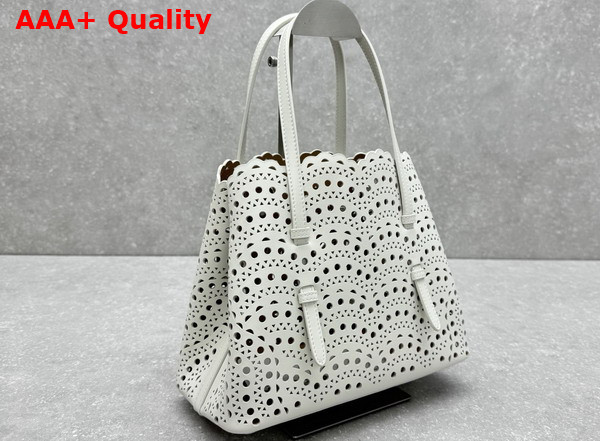 Alaia Mina 25 Bag in Vienne Wave Calfskin White Replica