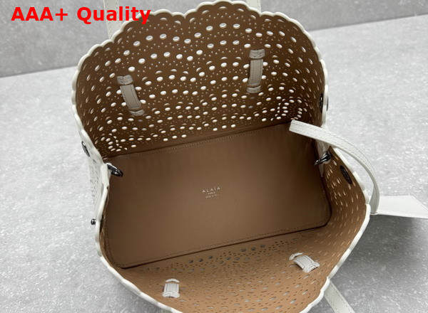 Alaia Mina 25 Bag in Vienne Wave Calfskin White Replica