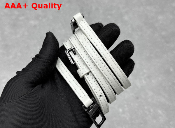 Alaia Mina 25 Bag in Vienne Wave Calfskin White Replica