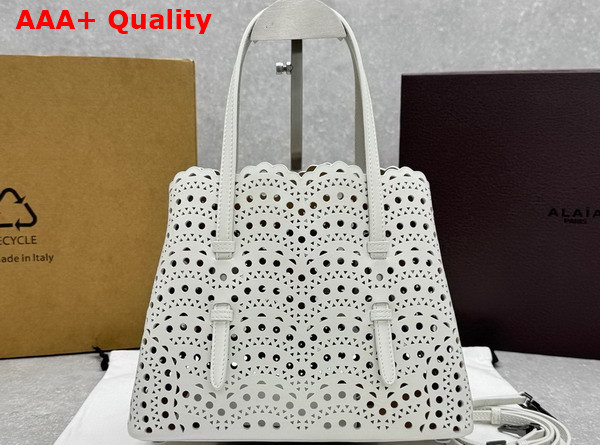 Alaia Mina 25 Bag in Vienne Wave Calfskin White Replica
