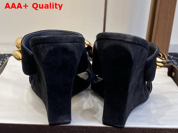 Alaia Wave Jewel Mules in Black Suede Replica