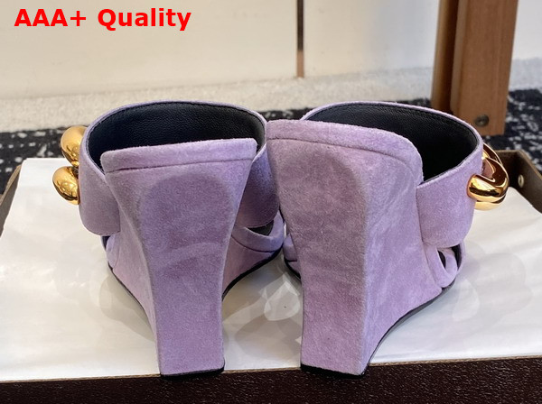 Alaia Wave Jewel Mules in Lilac Suede Replica