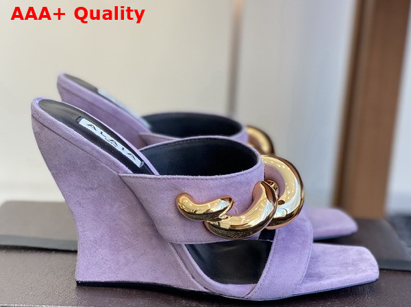Alaia Wave Jewel Mules in Lilac Suede Replica