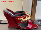 Alaia Wave Jewel Mules in Red Patent Leather Replica