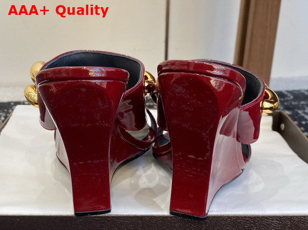 Alaia Wave Jewel Mules in Red Patent Leather Replica