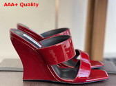 Alaia Wave Mules in Patent Leather Red Replica