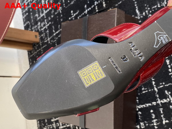 Alaia Wave Mules in Patent Leather Red Replica
