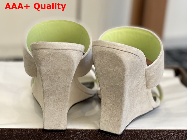 Alaia Wave Mules in Suede Beige Replica