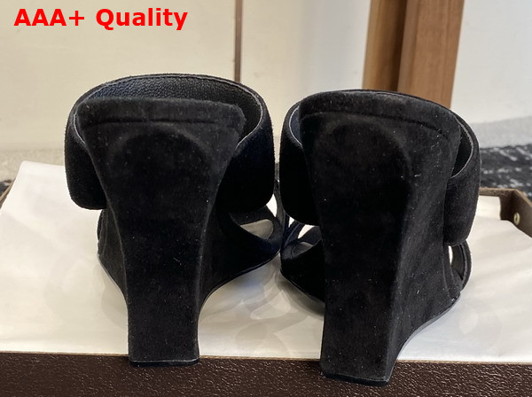 Alaia Wave Mules in Suede Black Replica