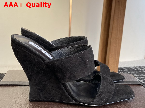 Alaia Wave Mules in Suede Black Replica