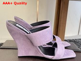 Alaia Wave Mules in Suede Lilac Replica