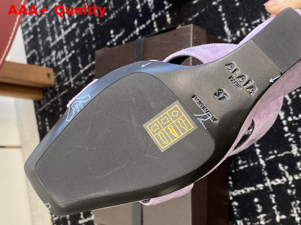 Alaia Wave Mules in Suede Lilac Replica