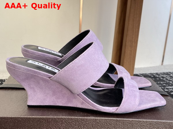 Alaia Wave Mules in Suede Lilac Replica