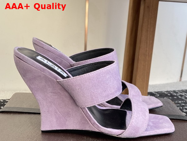 Alaia Wave Mules in Suede Lilac Replica