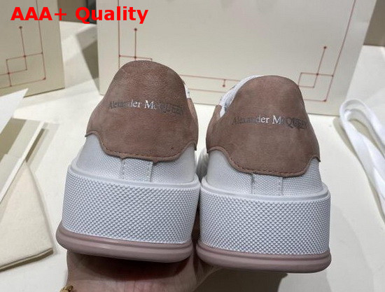 Alexander McQueen Deck Lace Up Plimsoll White Cotton and Magnolia Suede Calf Leather Replica