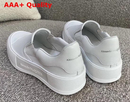 Alexander McQueen Deck Skate Plimsoll White Nappa Slip On Deck Plimsoll Replica