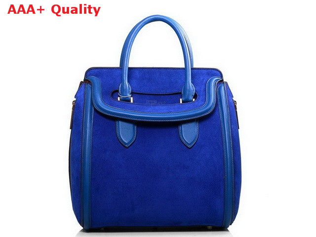 Alexander McQueen Heroine Bag Blue Suede Leather for Sale