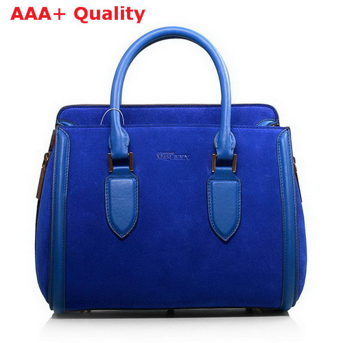 Alexander McQueen Heroine Large Tote Bag Blue Suede Leather for Sale