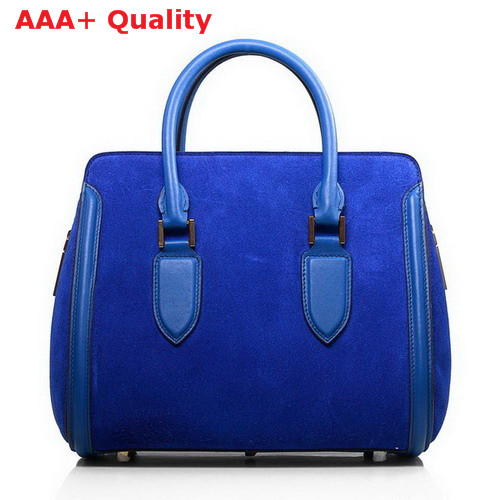 Alexander McQueen Heroine Large Tote Bag Blue Suede Leather for Sale