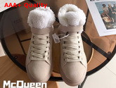 Alexander McQueen Oversized Sneaker Boot in Beige Suede and Shearling Lining Replica