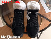 Alexander McQueen Oversized Sneaker Boot in Black Suede and Shearling Lining Replica