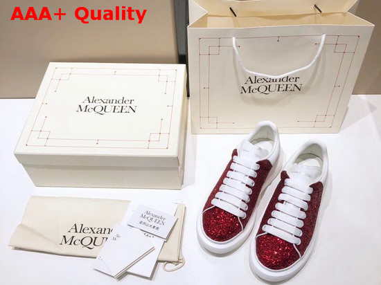 Alexander McQueen Oversized Sneaker Dark Red Glitter Replica