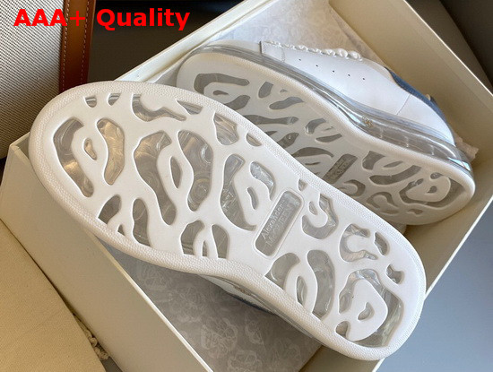 Alexander McQueen Oversized Sneaker with Transparent Sole Calfskin and Suede Calfskin White and Grey Replica