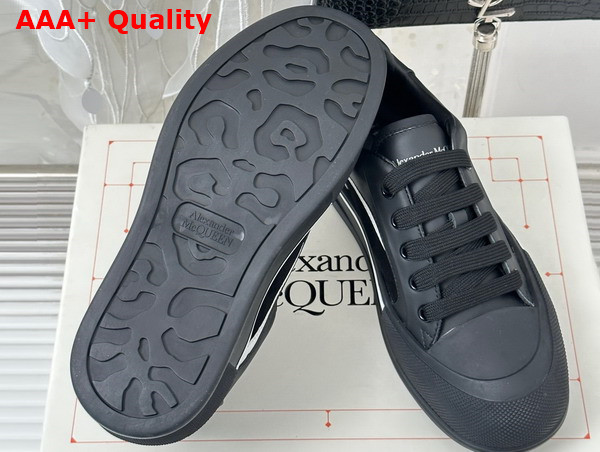 Alexander McQueen Tread Slick Lace Up in Black Calf Leather and Suede Leather Replica