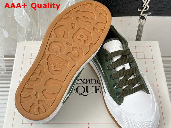 Alexander McQueen Tread Slick Lace Up in Green Calf Leather and Suede Leather Replica