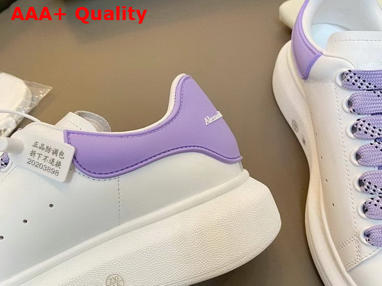 Alexander Mcqueen Oversized Sneaker in White with Lavander Details Calf Leather Replica