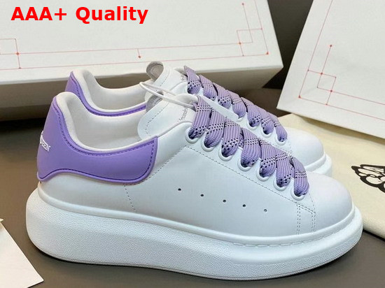 Alexander Mcqueen Oversized Sneaker in White with Lavander Details Calf Leather Replica