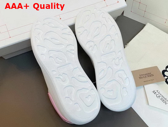 Alexander Mcqueen Oversized Sneaker in White with Pink Details Calf Leather Replica