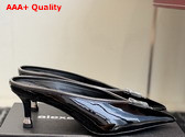 Alexander Wang Akila Zip Closed Toe Mule in Black Patent Leather Replica