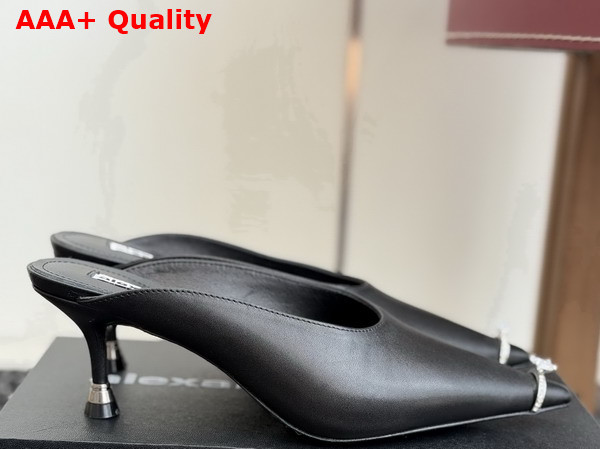 Alexander Wang Akilita Ring Mule in Black Leather 65mm Replica