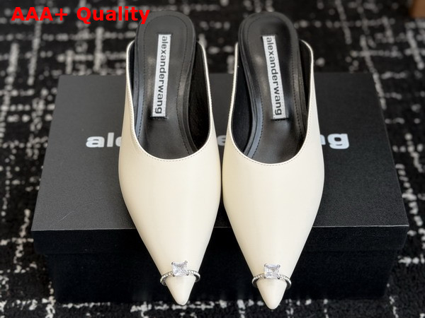 Alexander Wang Akilita Ring Mule in White Leather 65mm Replica