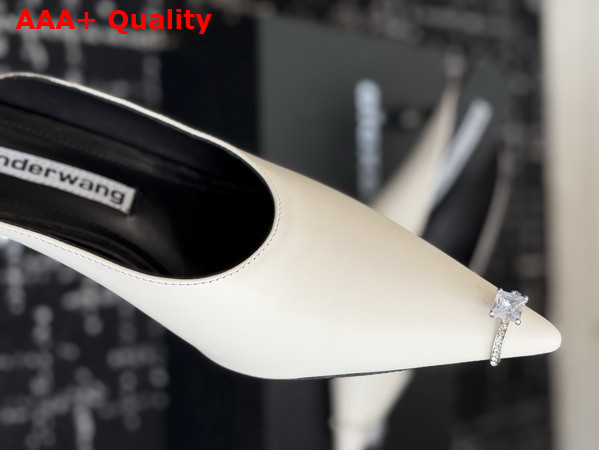 Alexander Wang Akilita Ring Mule in White Leather 65mm Replica