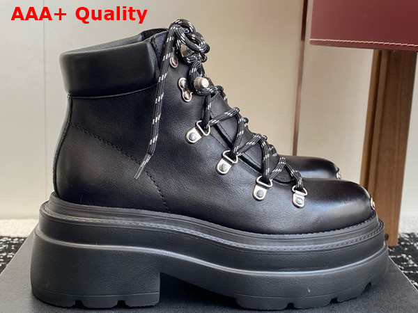 Alexander Wang Arbor Platform Lace Up Boot in Black Leather Replica