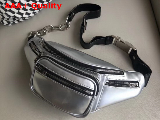 Alexander Wang Attica Fanny Pack Silver Patent Leather Replica