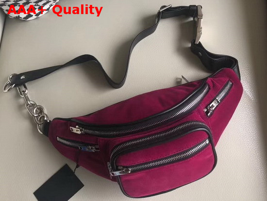 Alexander Wang Attica Fanny Pack in Magenta Velvet Replica