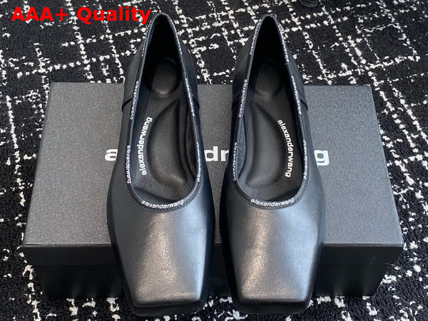 Alexander Wang Billie Flat in Black Leather Replica