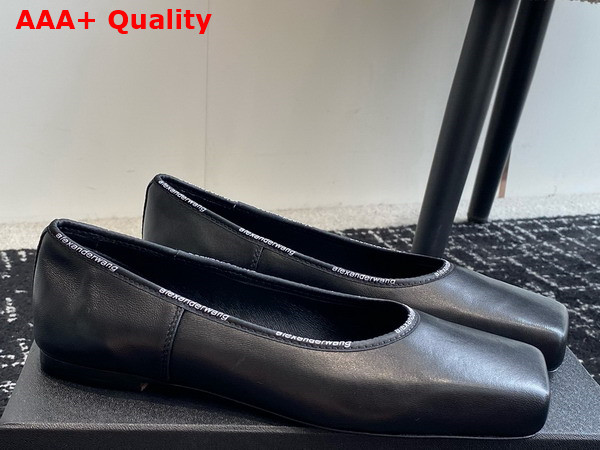 Alexander Wang Billie Flat in Black Leather Replica