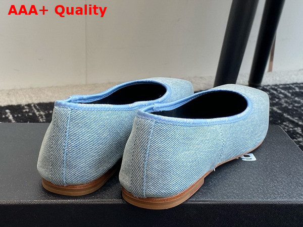 Alexander Wang Billie Flat in Blue Washed Denim Replica