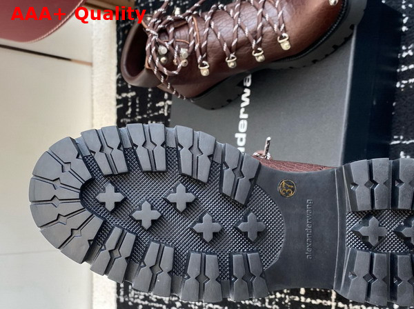 Alexander Wang Brown Leather Arbor Lace Up Boot Replica