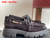 Alexander Wang Brown Waxed Suede Carson Boat Loafers Replica