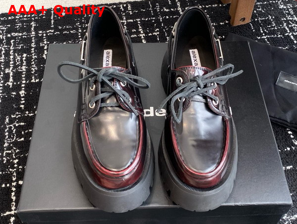 Alexander Wang Carson Boat Loafers in Bordeaux Calf Leather Replica