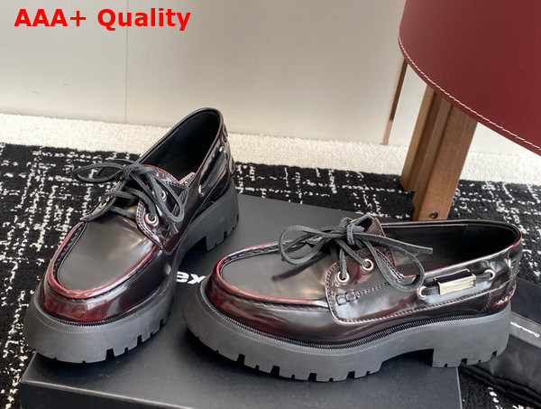 Alexander Wang Carson Boat Loafers in Bordeaux Calf Leather Replica