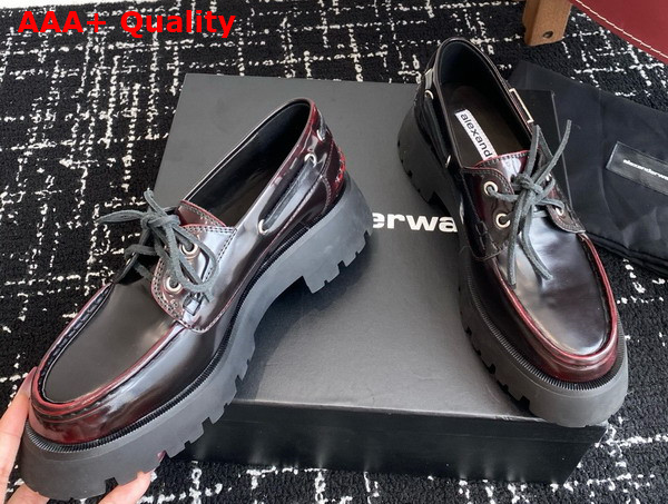 Alexander Wang Carson Boat Loafers in Bordeaux Calf Leather Replica