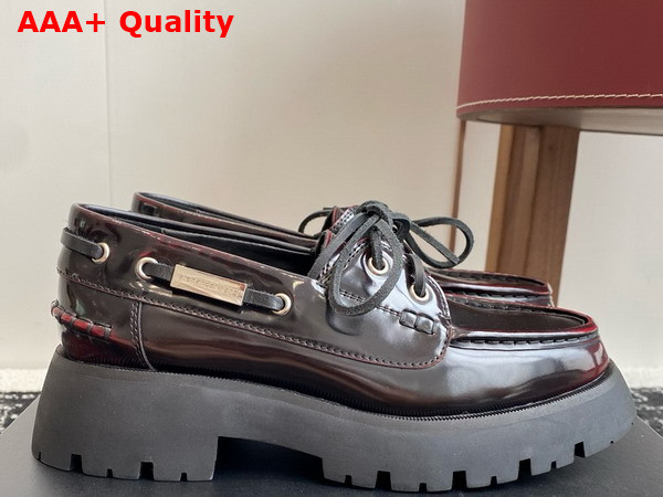 Alexander Wang Carson Boat Loafers in Bordeaux Calf Leather Replica