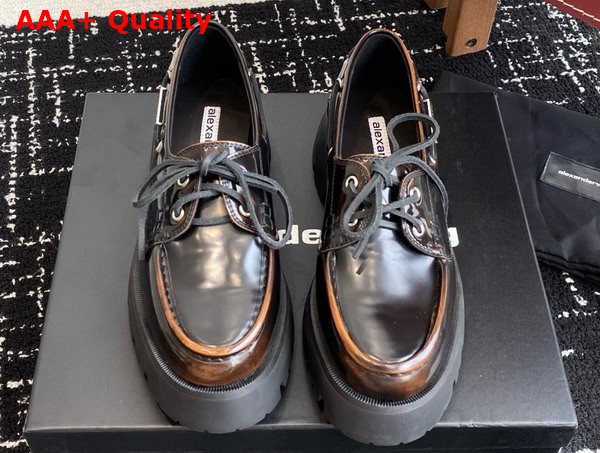 Alexander Wang Carson Boat Loafers in Brown Calf Leather Replica
